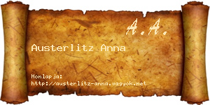 Austerlitz Anna névjegykártya